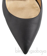 Black Pointed Slingback Lipstick Heels