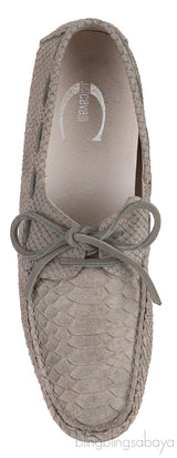 Grey Embossed Python Loafer Mens Shoes