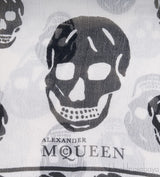 White Silk Chiffon Skull Scarf