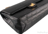 2.55 Black Croc Large Bag