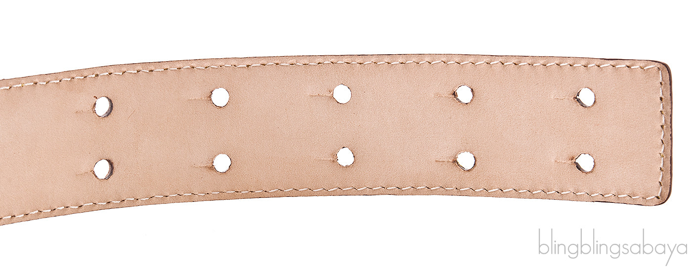 Logo Yellow Leather Belt