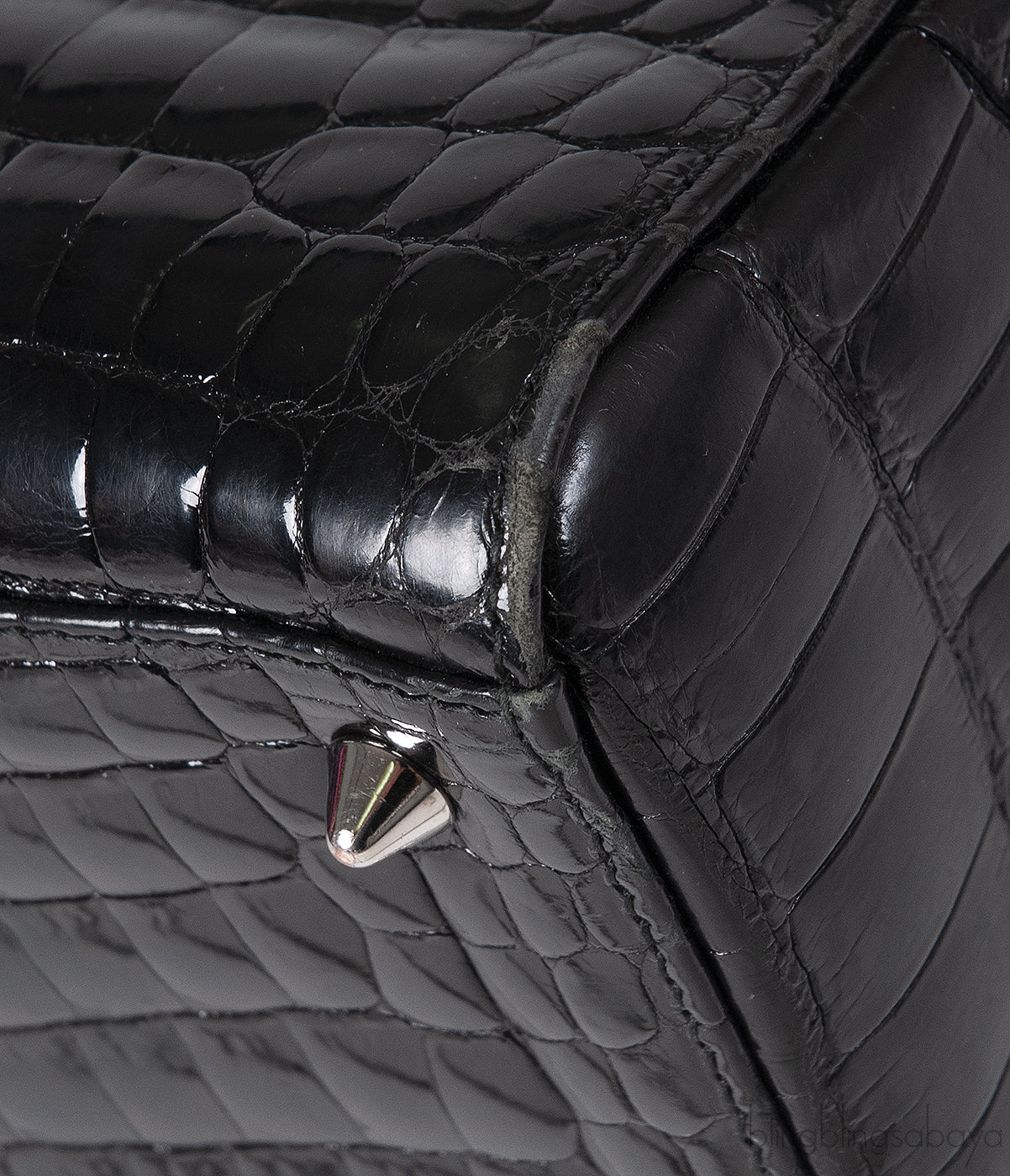 Christian Dior Lady Dior Black Medium Crocodile PHW