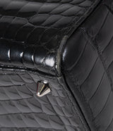 Christian Dior Lady Dior Black Medium Crocodile PHW