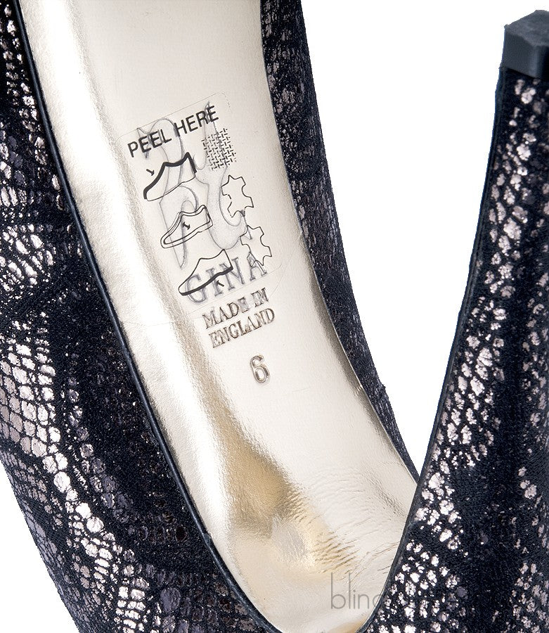 Black Metallic Gold Claire Hoodie Pump