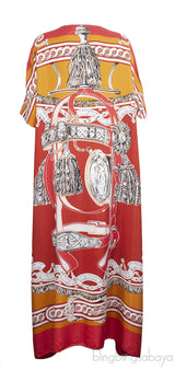 Hermes Silk Printed Multicolor Caftan Dress