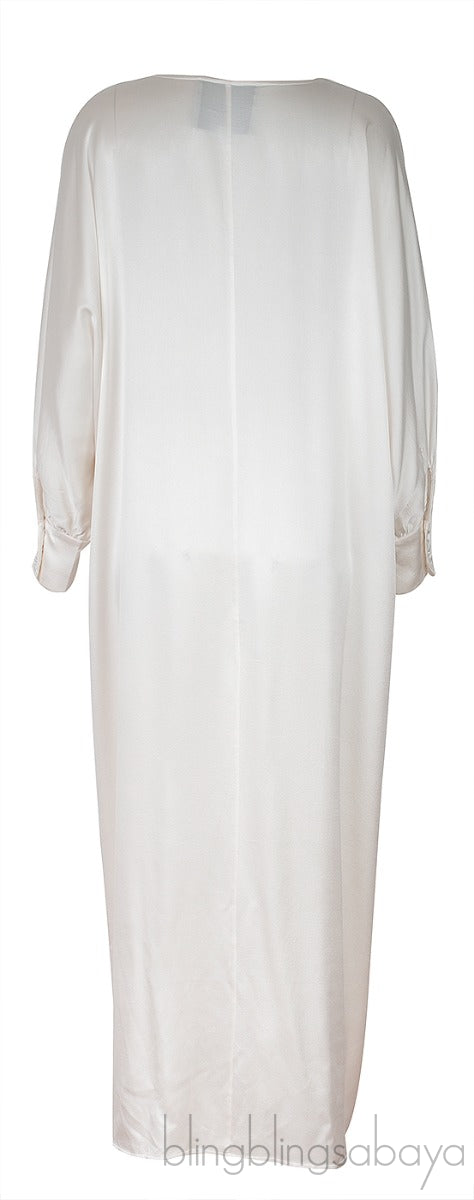 White Cannes Button Midi Dress