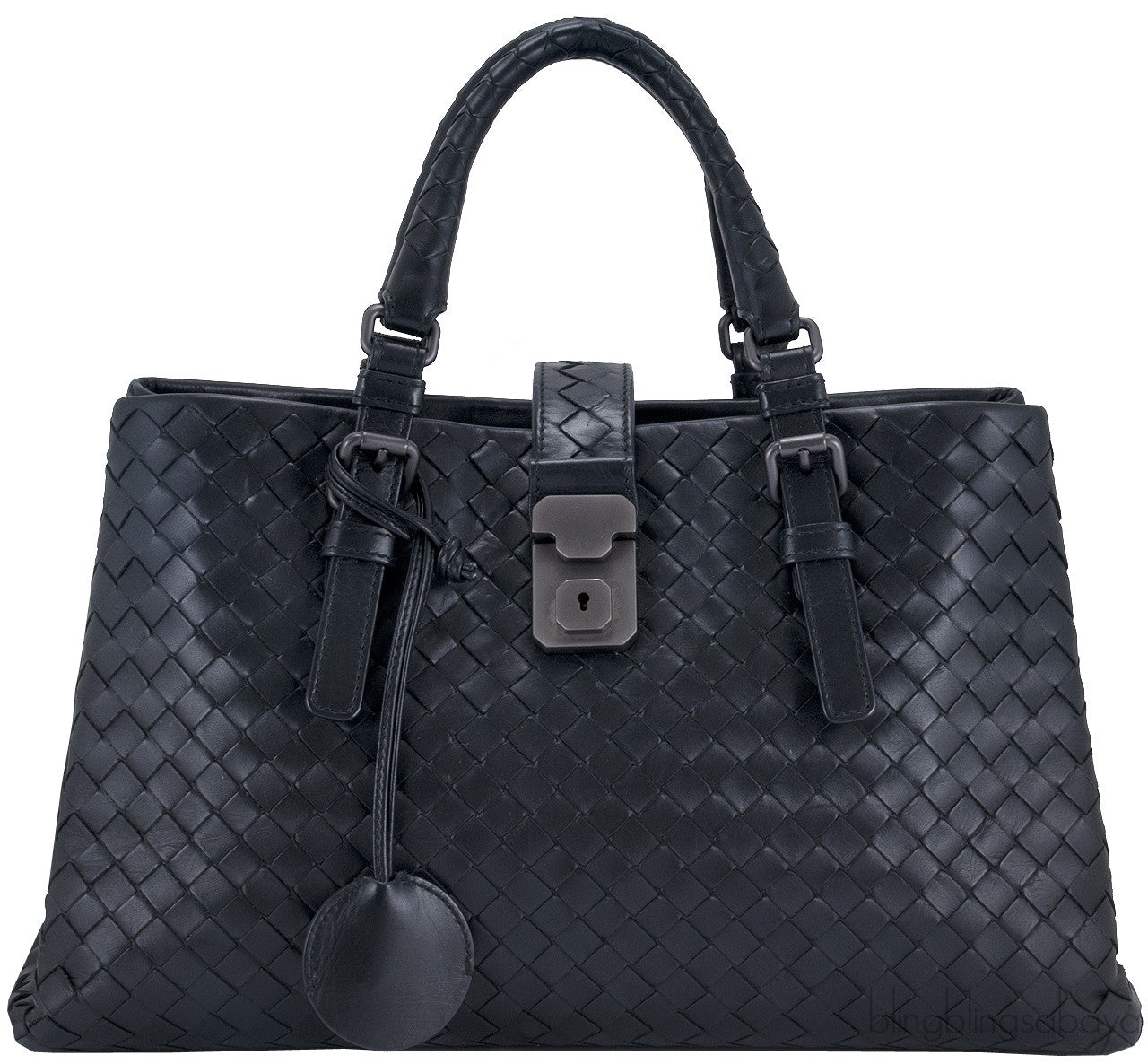 Small Roma Intrecciato Leather Tote