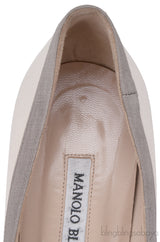 Bi-color Beige Pointed Toe Pump