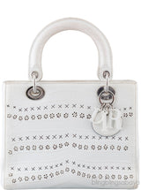Christian Dior Lady Dior White Printed Crocodile Medium Bag