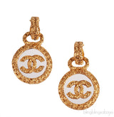 Vintage CC Round Dangling Earrings
