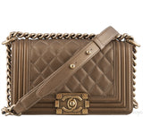 Small Gold Quilted Le Boy