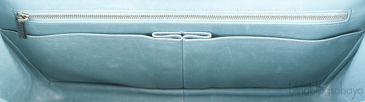 Turquoise Maxi Crocodile Flap Bag