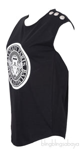 Black Printed Sleeveless Top