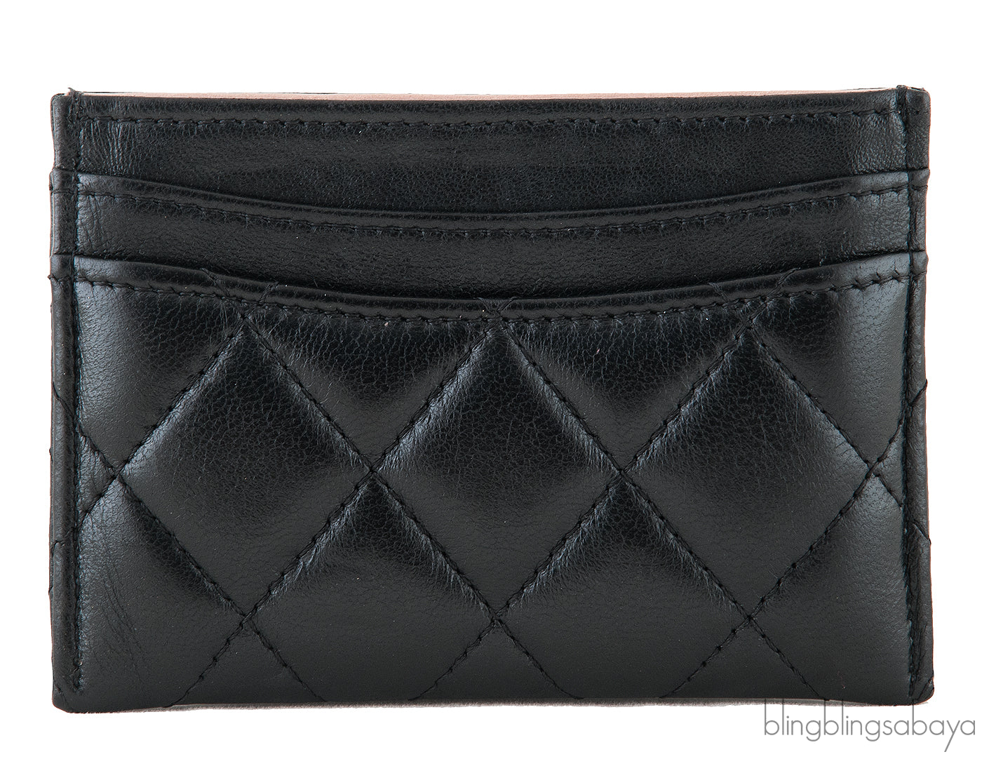 Black & Beige Quilted Cardholder