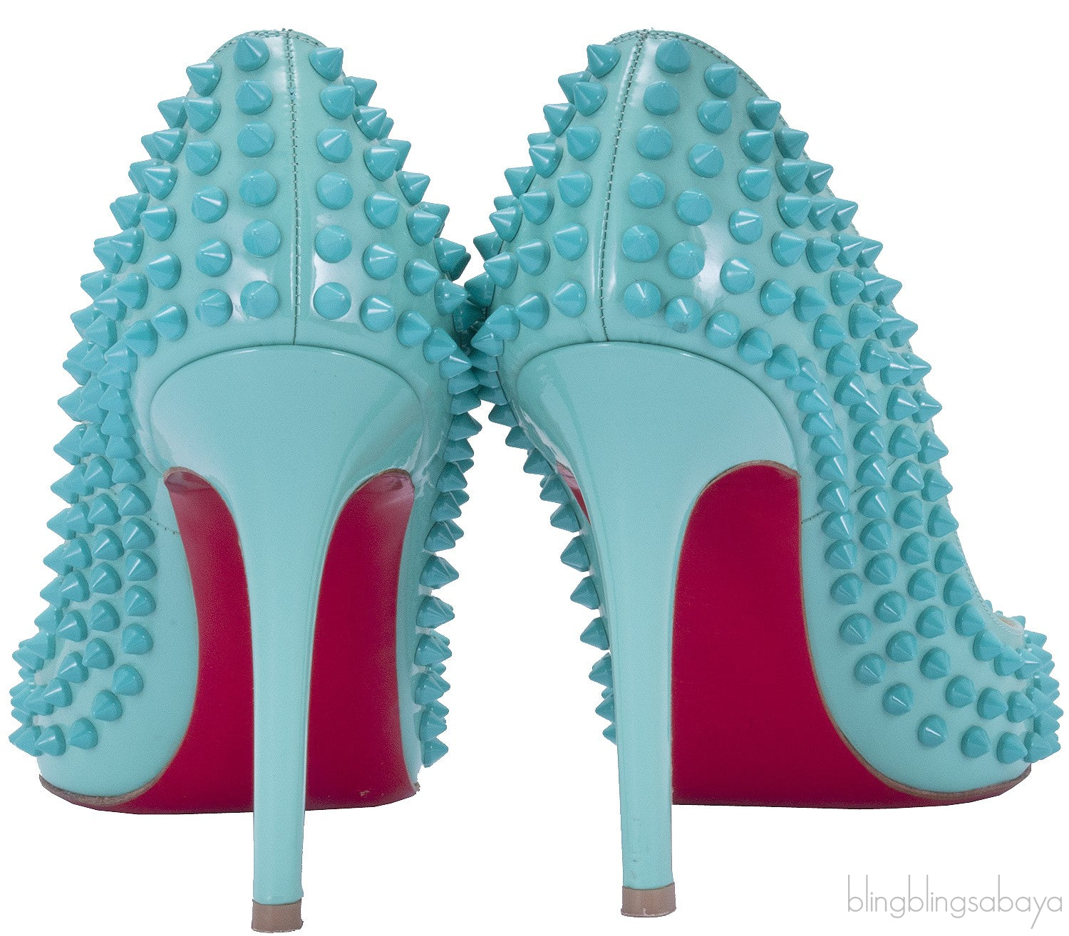 Pigalle Spikes Aquamarine Pump