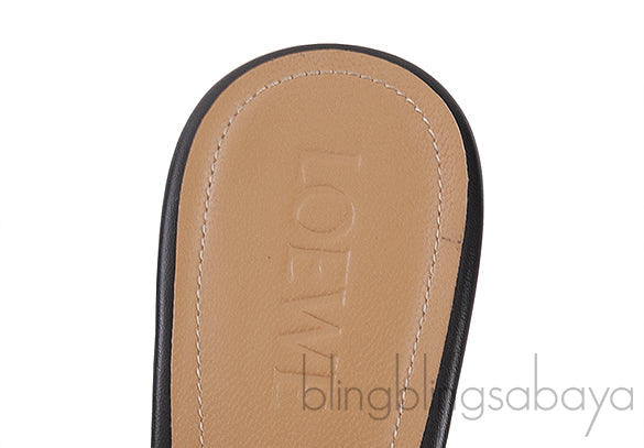 Loewe Black Strappy Nail Polish Leather Sandals