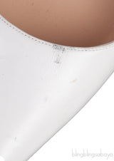 White Matte Pointed Toe Heels