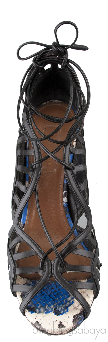 Python Lace Up Heels