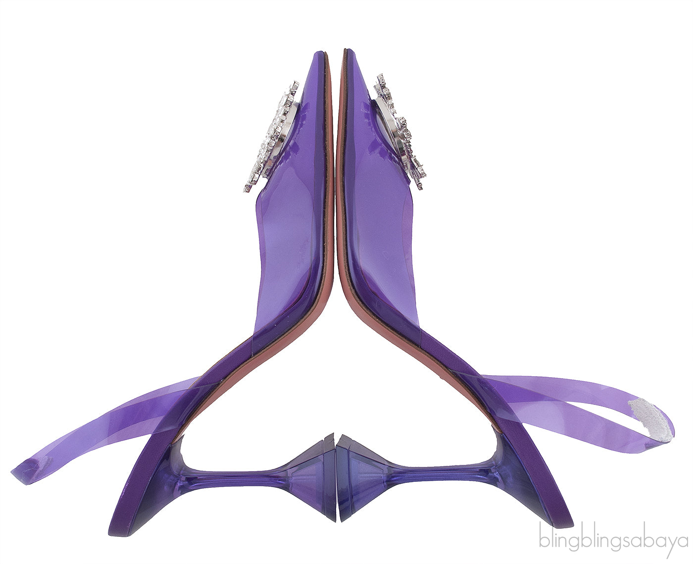 Purple Begum Crystal-embellished PVC Slingback