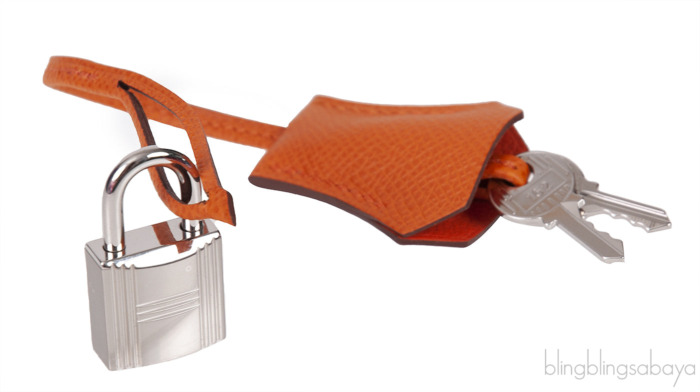 Kelly 25 Orange Epsom Sellier PHW