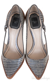 Embossed Pointed Toe Heels
