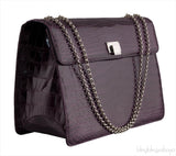 Purple Cornelia Lunch Box Crocodile Bag