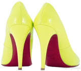 Yellow Patent Decollete Pumps
