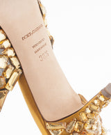 Yellow Mustard Crystal Slingback Heels
