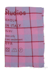 Pink Checkered Wool Scarf