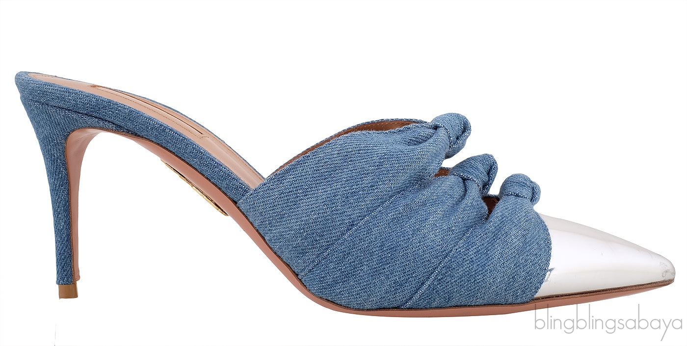 Denim Knotted Pointed Sandals