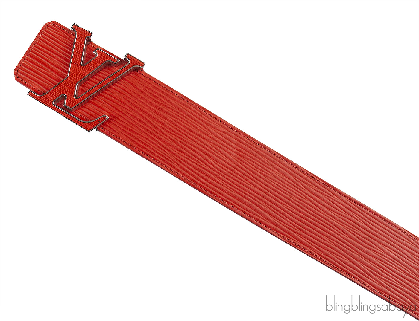 Louis Vuitton Epi Leather Logo Initial Orange Belt
