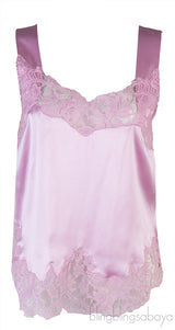 Pink Lace Trim Top