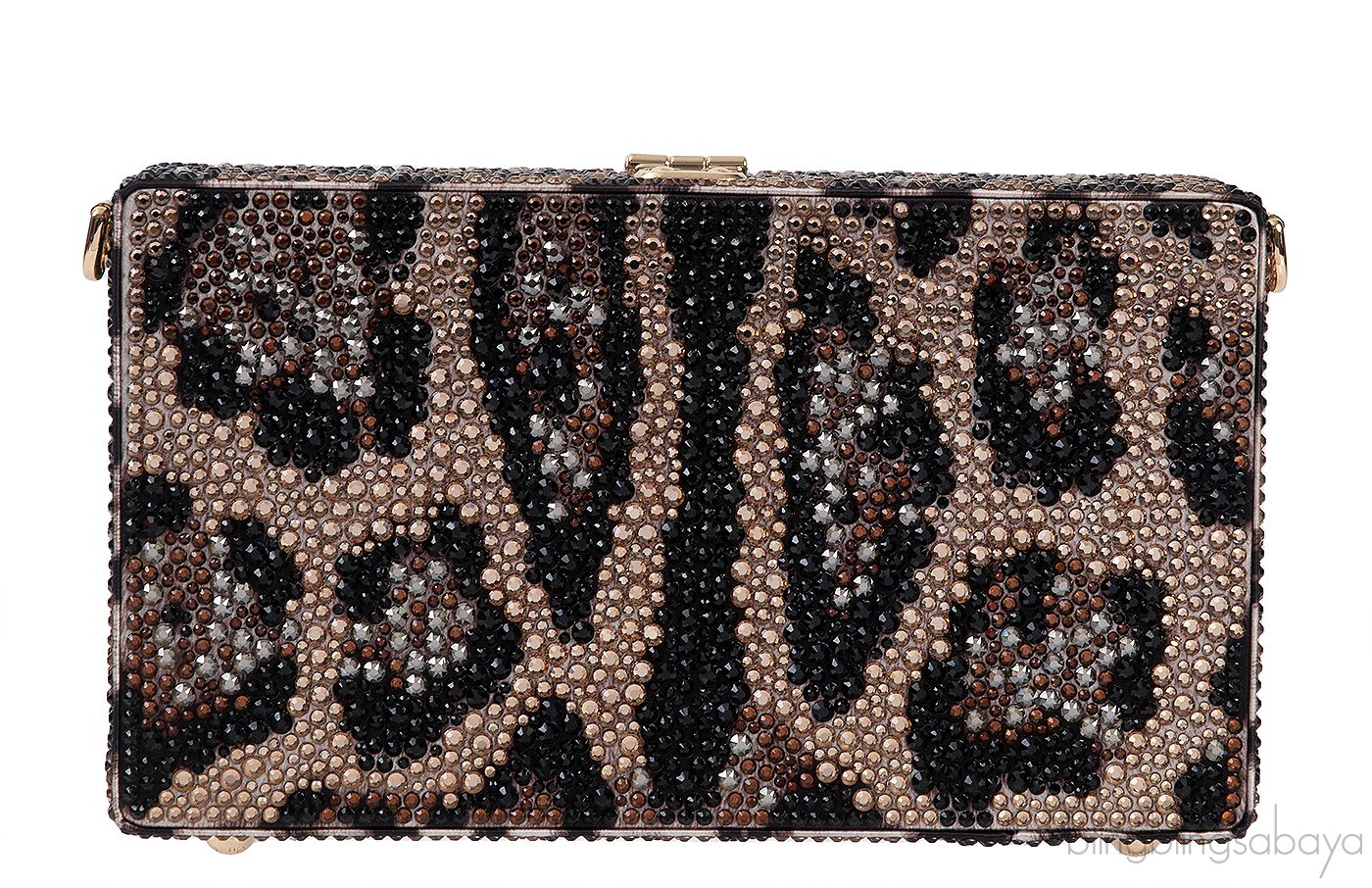Dolce & Gabbana Leopard Crystal Hard Clutch Shoulder Bag
