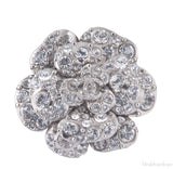 Crystal Camellia Silver Brooch