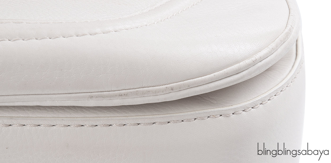Gucci White Large Bamboo Top Handle Bag