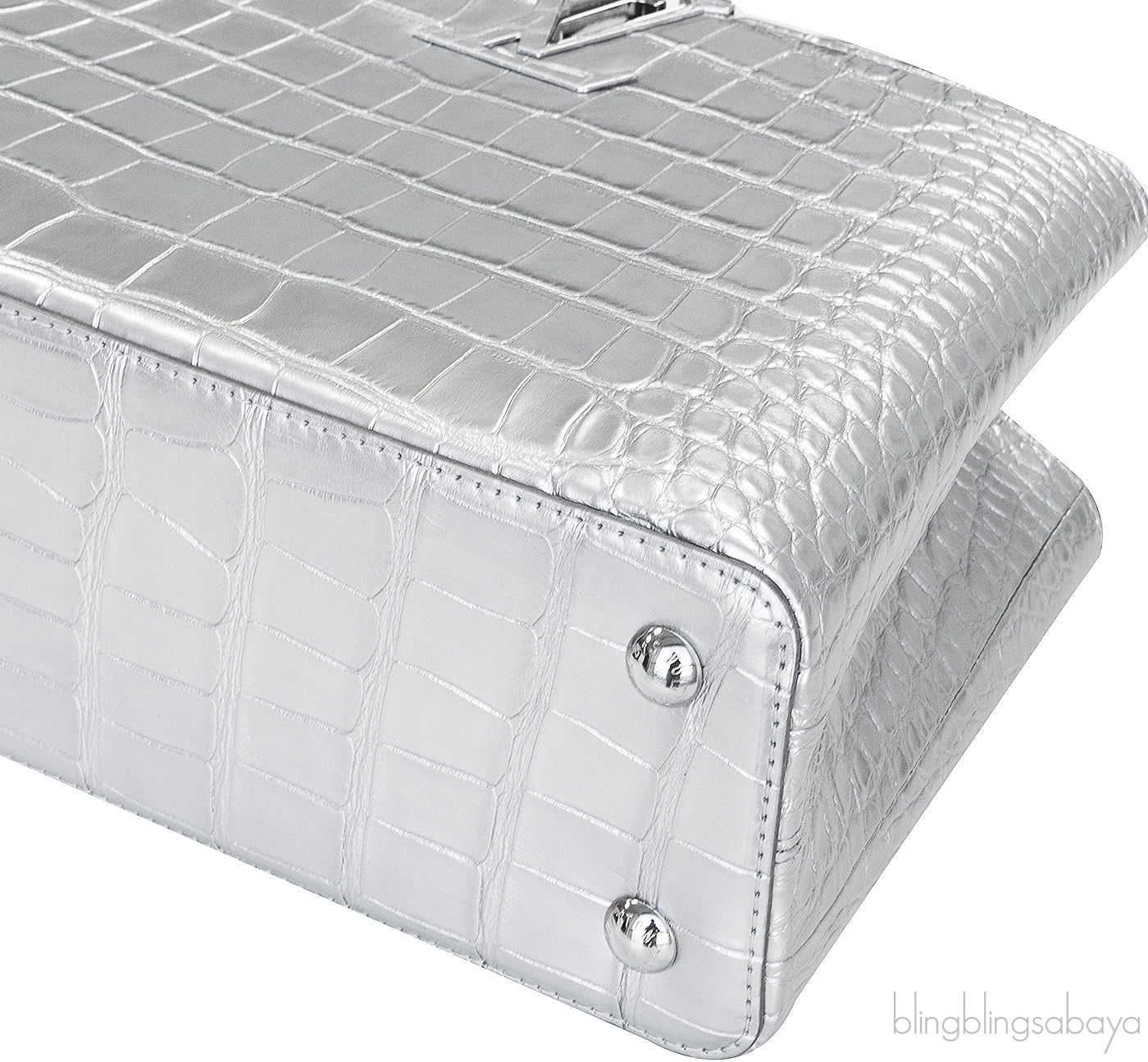 Capucine PM Alligator Argent