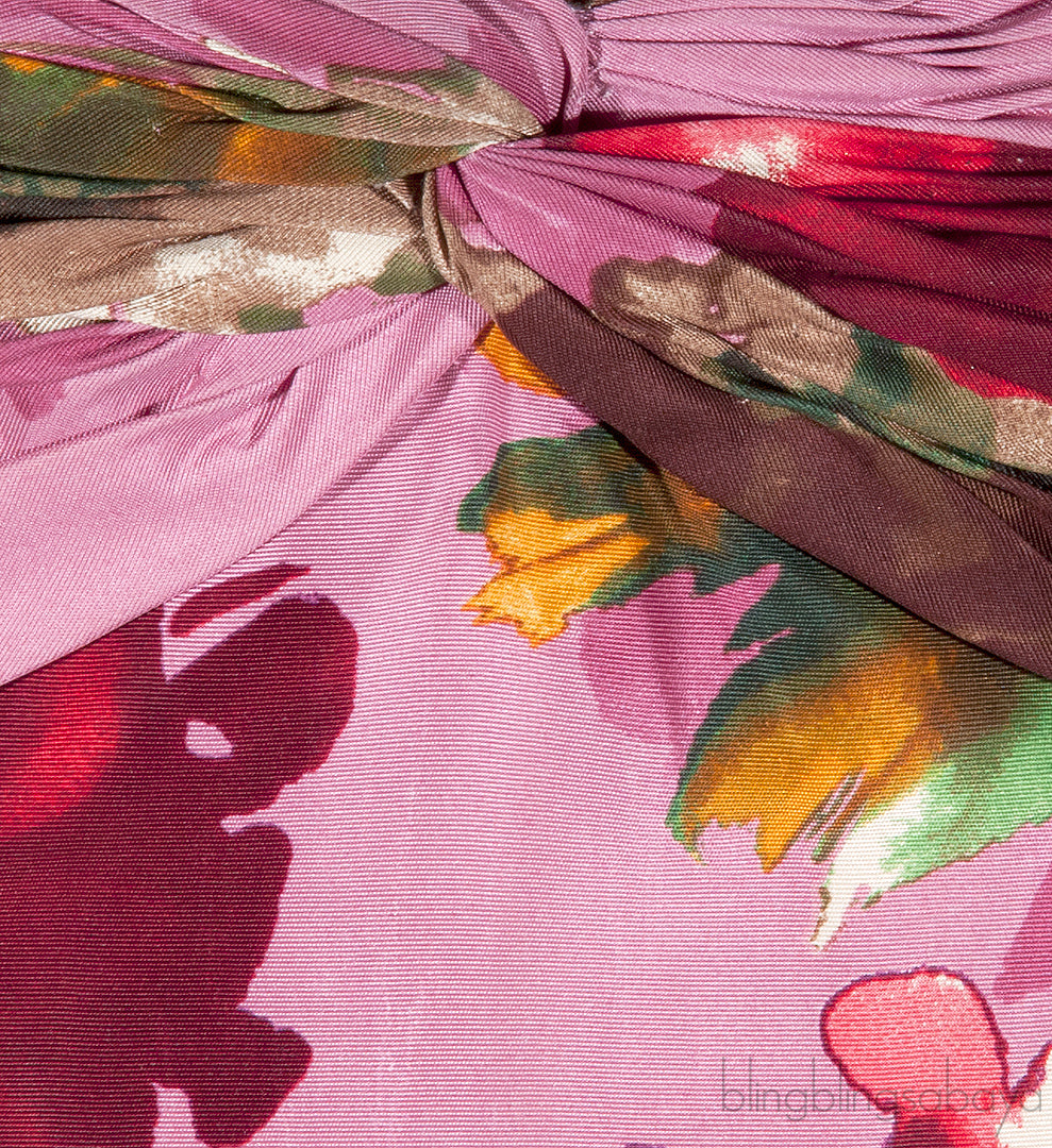 Pink Floral Print Mermaid Gown