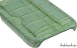 Card Holder Strap Iphone 15 Case Alligator Apple Green