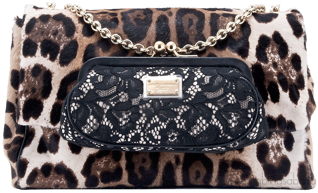 Leopard Pony Hair Shoulder Bag