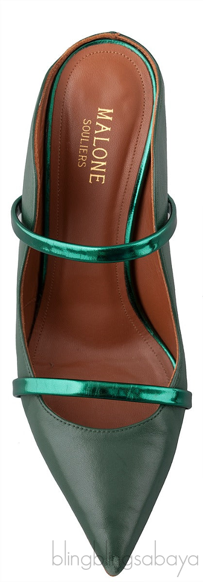 Dark Green Maureen Leather Mules