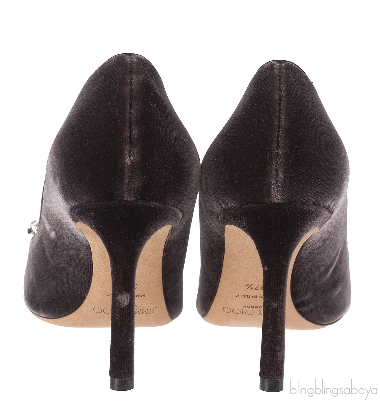 Jimmy Choo Marvel Dark Mink Brown Velvet Heels