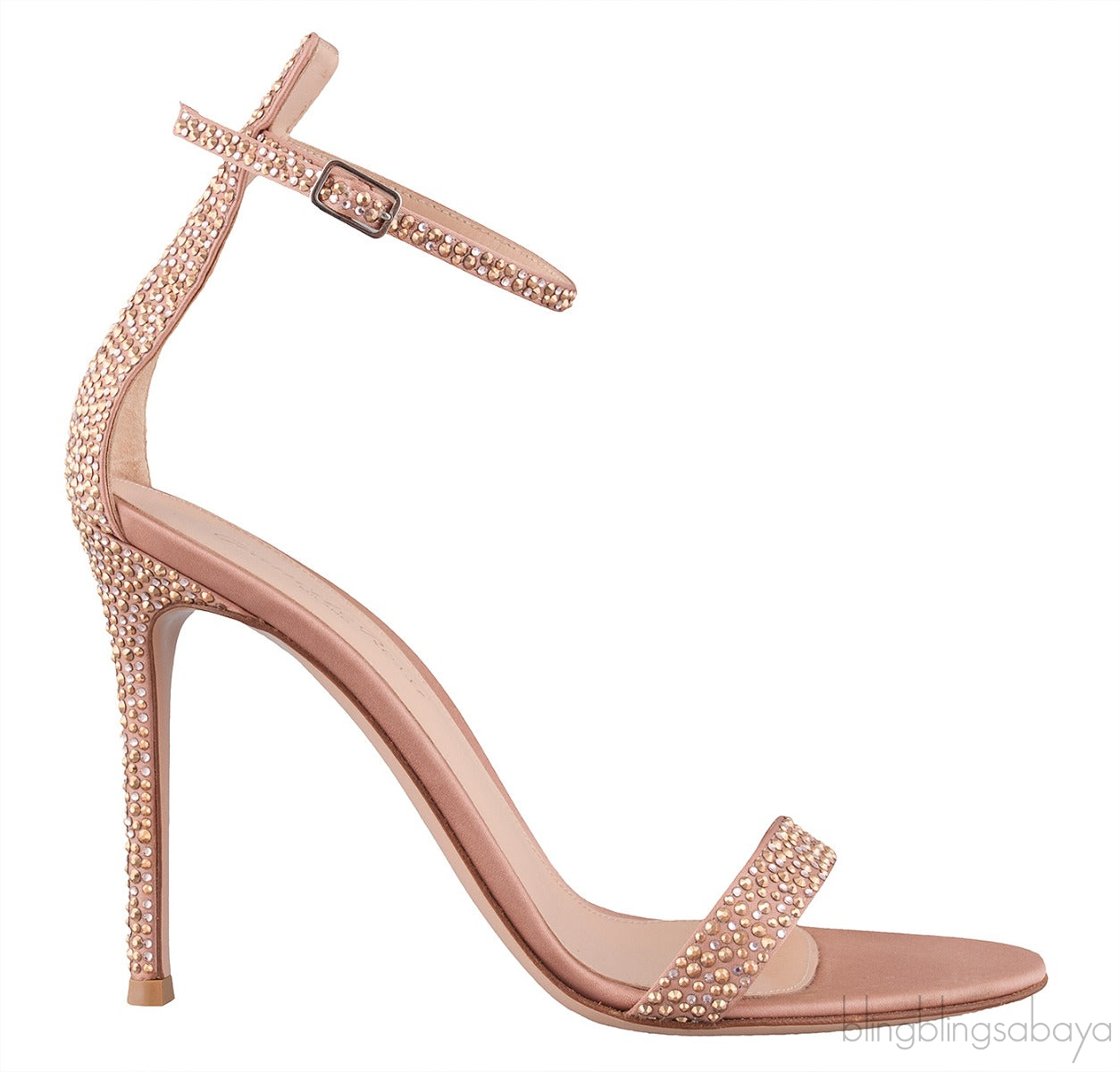 Glam Nude Crystal Sandals