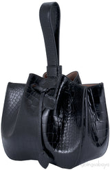 Azzedine Black Faux Croc Mini Bag