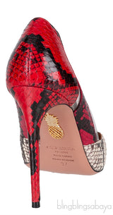 Natural & Red Python PVC Heels