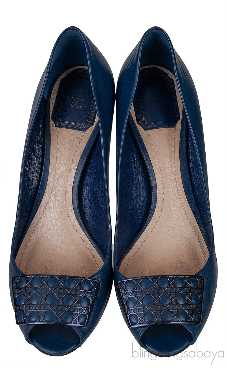 Blue Cannage Vamp Peep Toe Heels
