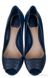 Blue Cannage Vamp Peep Toe Heels