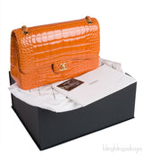Classic Orange Crocodile Jumbo Flap Bag