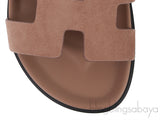 Chypre Rose Perle and Black Suede Sandals