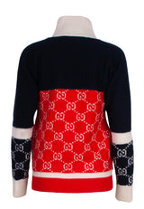 GG Tri-color Knitted Wool Jacket