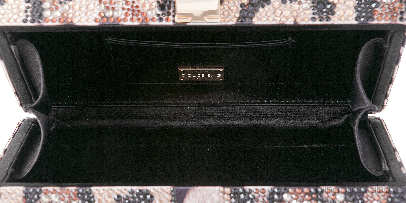 Dolce & Gabbana Leopard Crystal Hard Clutch Shoulder Bag